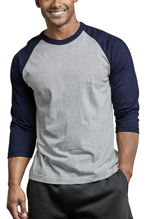 Dailywear Mens Casual 34 Sleeve Plain Baseball Cotton T Shirts Nvlt