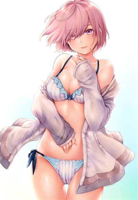 Wallpaper Mashu Kyrielight Fate Grand Order Anime Girls Bikini Cleavage 1412x2048