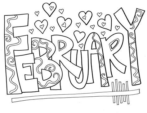 February Coloring Pages Dibujo Para Imprimir February Coloring