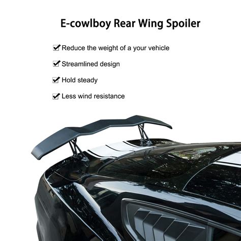 E Cowlboy Trunk Spoiler Universal Wing Spoiler Rear Ford Mustang Chevy