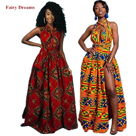 African Long Dresses Women Traditional African Clothing Dashiki Ankara Maxi Sundress Elegant