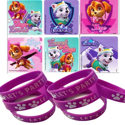 24 Paw Patrol Girl Pups Skye Everest Stickers And 12 Paw Party Favor