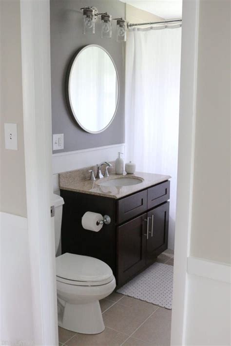 We did not find results for: Bathroom with bold grey above the vanity and shiplap ...