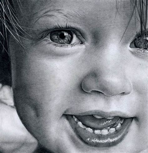 Pencil drawing of a baby. 30 Amazing Realistic Pencil Drawings