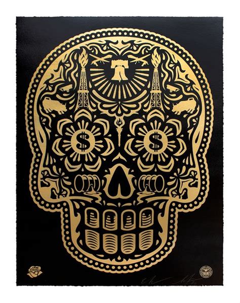 Shepard Fairey Obey And Ernesto Yerena Power And Glory Skull Black