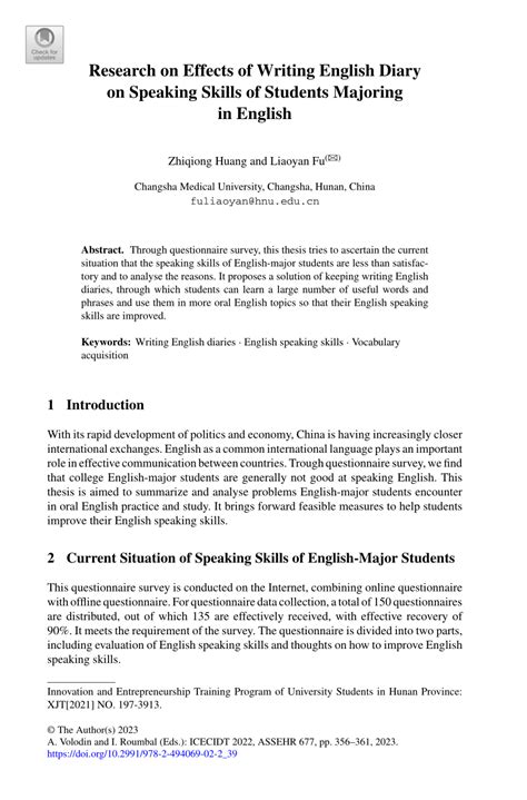 Pdf Research On Effects Of Writing English Diary On Speaking Skills