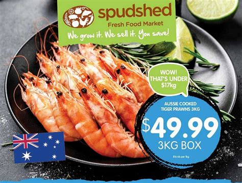 Aussie Cooked Tiger Prawns Offer At Spudshed 1Catalogue Com Au