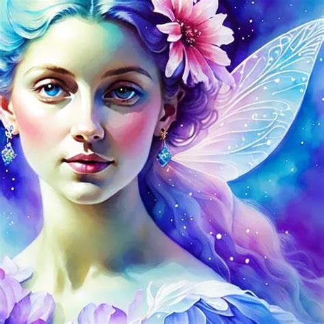 Fairy Goddess Etherealdreamscape Cosmos Pale Blu Openart