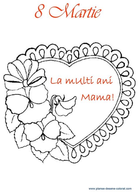 Planse De Colorat De Ziua Mamei 8 Martie Flower Diy Crafts 8
