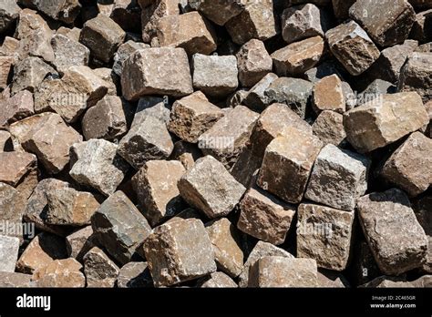 Pile Of Cobble Stones Pavement Stone Closeup Stock Photo Alamy