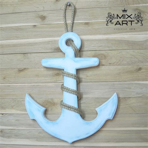 Anchor Decoration Nautical Wall Decor Wooden Anchor Etsy