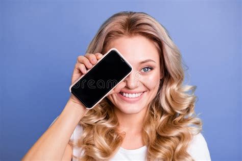 Close Up Portrait Of Attractive Cheerful Wavy Haired Girl Closing Eye