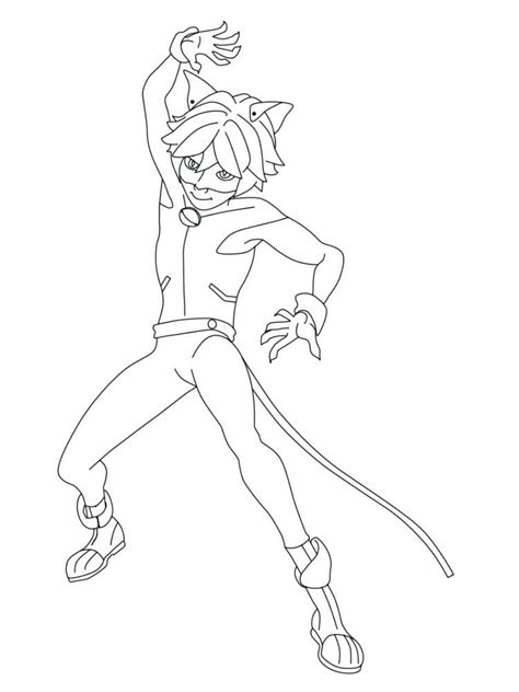 cat para colorear para imprimir para dibujos de ladybug y cat noir para