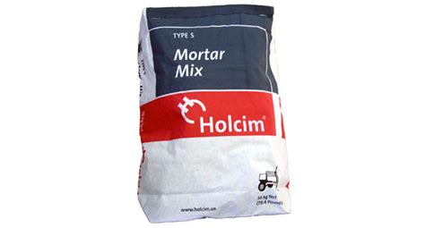 A quality mixture of sand and cement. Holcim Type S Mortar Mix Masonry Cement