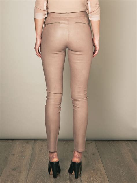 Lyst J Brand Claudette Skinny Leather Trousers In Natural
