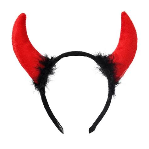 Kids Adults Feather Devil Horn Headband Demon Hairband Headwear