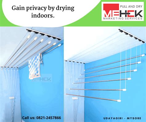 Stainless Steel Cloth Drying Roof Hanger For Mehek Pull And Dry At Rs