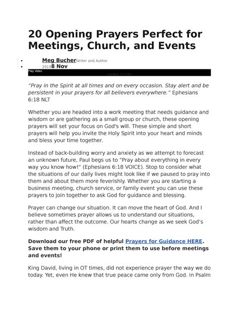 20 Opening Prayers Perfect For Meetings Stay Alert And Be Persistent