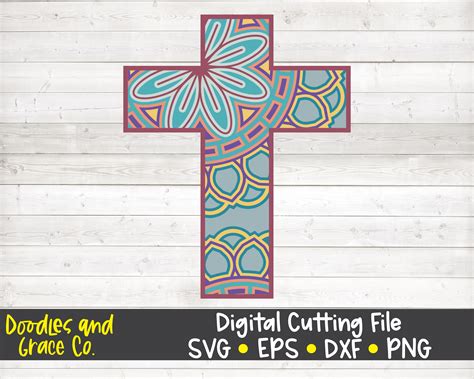 How to cut and assemble the sloth free svg for cricut. Cross 3D Layered Mandala SVG By Doodles and Grace ...