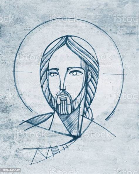 Vetores De Ilustração De Mão Desenhada Do Rosto De Jesus Cristo E Mais