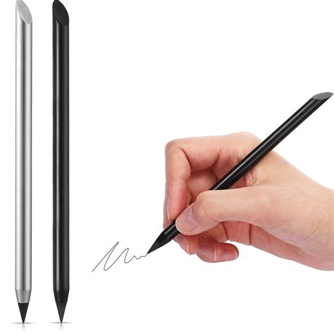 Buy Outus 2 Pieces Metal Inkless Pen Inkless Erasable Pencil Metallic