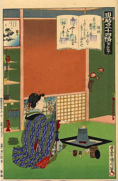Toyohara Kunichika No 32 Genji Chapter 32 Umega E Japanese Art