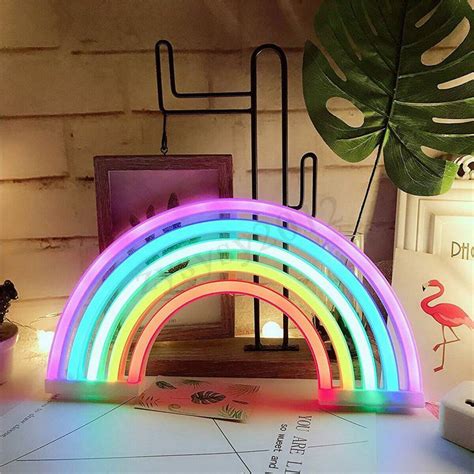 For Kids Colorful Rainbow Neon Sign Led Lamp Wall Room Night Light Ebay