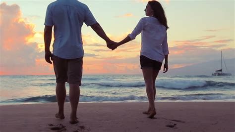 Honeymoon Passionate Couple Holding Hands Stock Footage Video (100% 