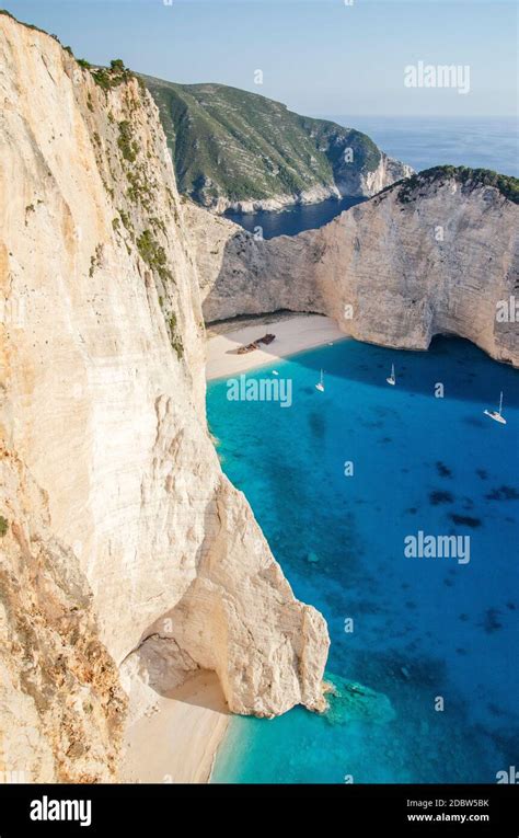 Picturesque Navagio Beach With Famous Shipwreck On North West Coast Of