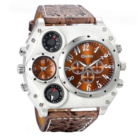 Mua Avaner Mens Big Face Watch Dual Time Zone Leather Strap Sport