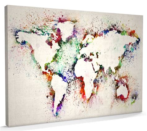 Map Of The World Map Abstract Painting Canvas Art A3 To A1 V778 Ebay