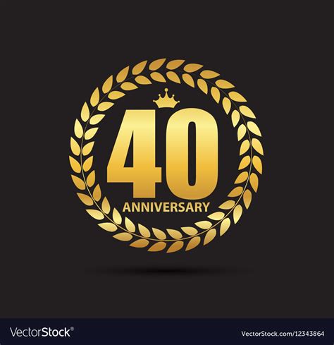 Template Logo 40 Years Anniversary Royalty Free Vector Image