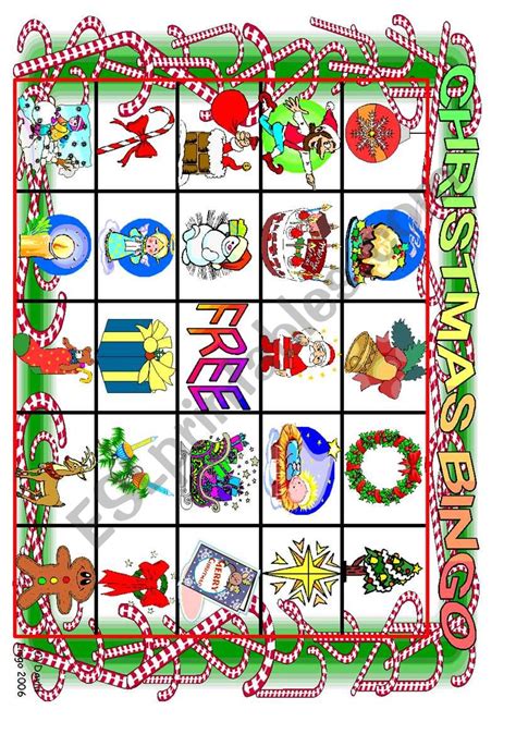 Christmas Bingo Boards 8 10 Of 10 Esl Worksheet By David Lisgo