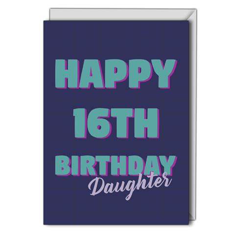 Personalised Cards And Ts Online 16th Birthday Card Daughter Neon