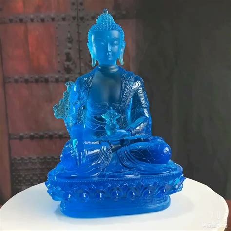 Liuli Bhaisajya Blue Medicine Buddha Statue Five Size H12cm On Stock