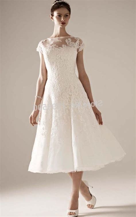 Looking for the perfect tea length wedding dress? Short sleeve tea length wedding dress (update June ...