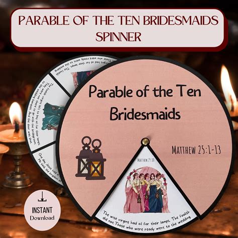 Parable Of The Ten Bridesmaids Spinner Wheel The Ten Etsy