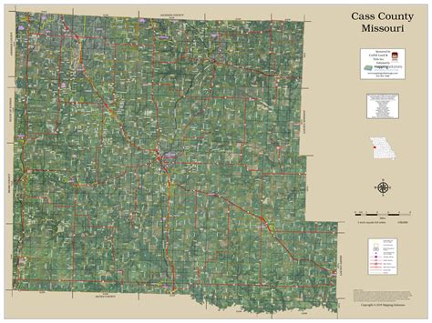 Cass County Missouri 2019 Aerial Wall Map Mapping Solutions