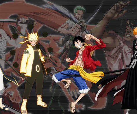 Anime Bleach Naruto Crossover Ichigo Kurosaki One Piece Naruto