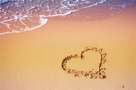 Inscription Heart On Beach Sand Stock Photo Image Of Love Ocean