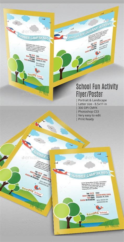 School Fun Activity Flyer Or Poster Print Templates Graphicriver