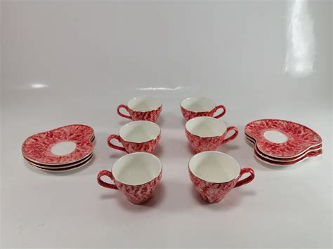 Turkish Coffee Set Porcelain Tea Cups Set Of 6 Ottoman Etsy