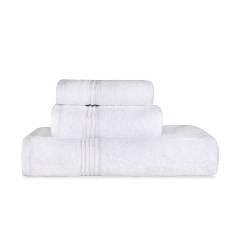 Superior Derry Solid Egyptian Cotton 3 Piece Towel Set White