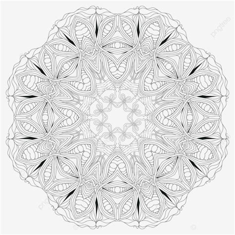 手繪 Zentangle 曼陀羅著色頁白花自然 向量 白色的 花 自然向量圖案素材免費下載，png，eps和ai素材下載 Pngtree