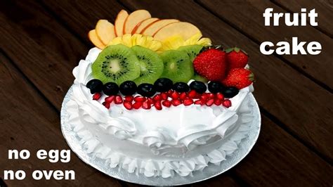 Eggless Fresh Fruit Cake Recipeeggless Fresh Fruit Cake With Whipped Creamफ्रूट केक No Oven
