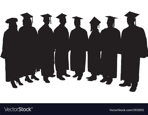 Download Graduates silhouette Royalty Free Vector Image