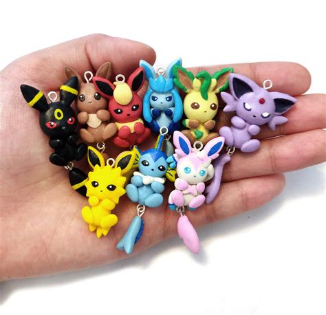 Kawaii Cute Mini Eeveelution Pokemon Polymer Clay Charms Etsy