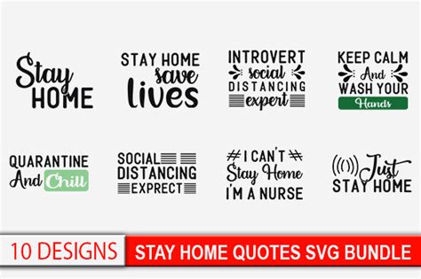 Stay Home Quotes Svg Bundle Graphic By Fariya · Creative Fabrica