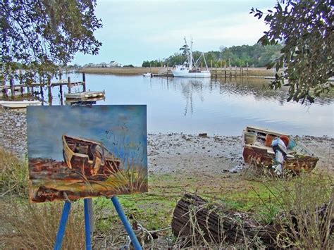 Paint Charleston Daily Lowcountry Oyster Boat Plein Air Painting In