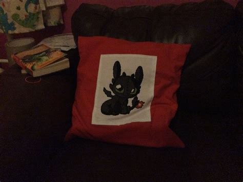 Toothless Cross Stitch Toothless Cross Stitch Made Throw Pillows